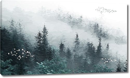 Склоны гор в тумане