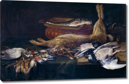 Натюрморт с зайцем, битой птицей и рыбой