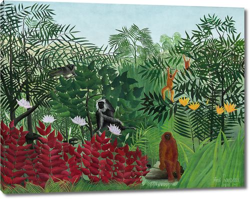 Тропический лес с обезьянами