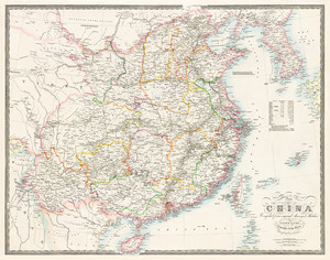 Карта Китая 1848 года Джеймса Уайлда