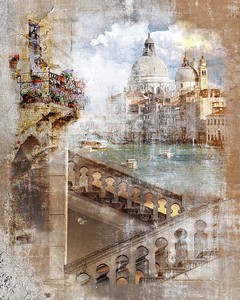 Состаренная фотография Венеции