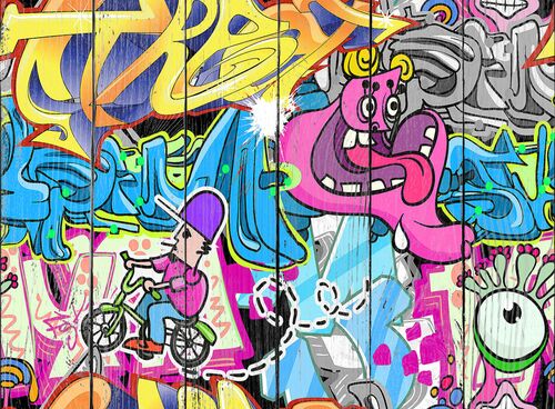 Граффити стены городского уличного искусства