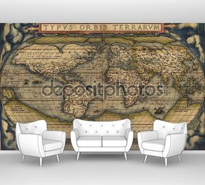 Карта мира в старинном исполнении