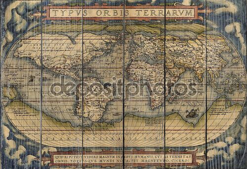 Карта мира в старинном виде