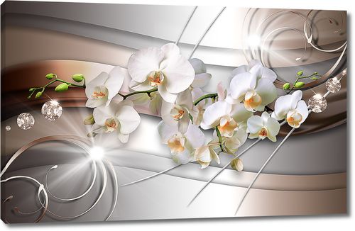 Орхидеи на абстрактном фоне из линий