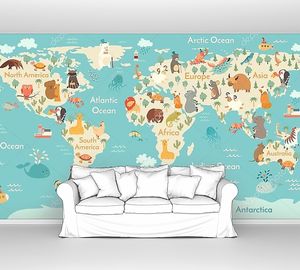 Карта мира и континентов животных