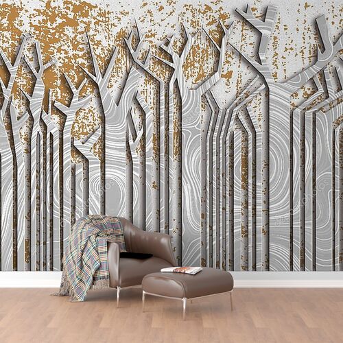 Стволы бумажных деревьев с волнообразной текстурой