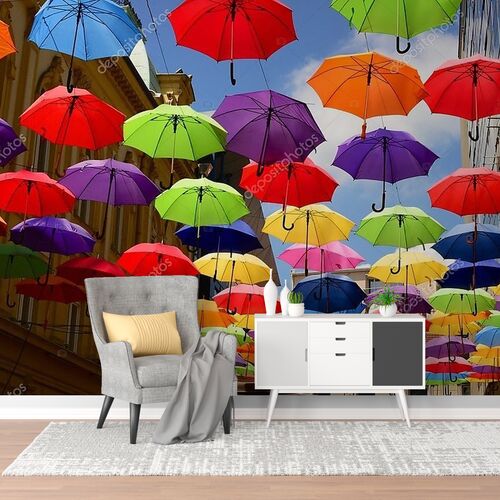 Красочные зонтики на улице