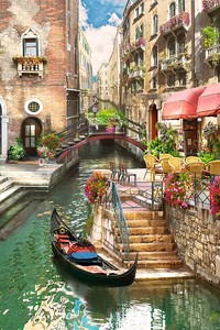 Красочная картина с летней Венецией