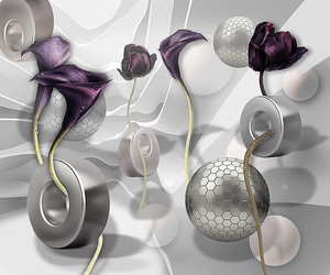 Цветочная абстракция с шарами и шайбами