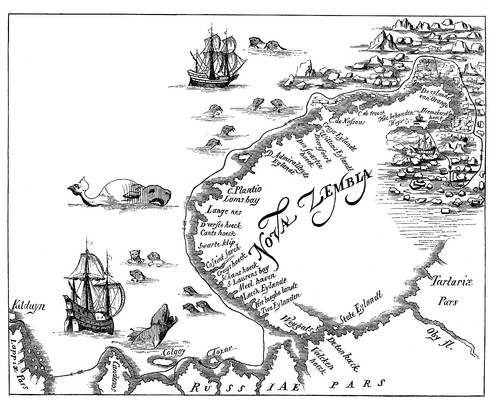Карта Новой Земли в Баренцевом море