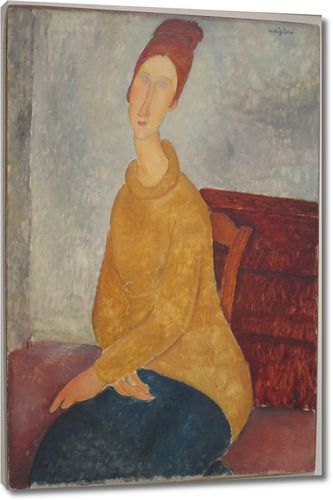 Жанна Эбютерн в желтом свитере