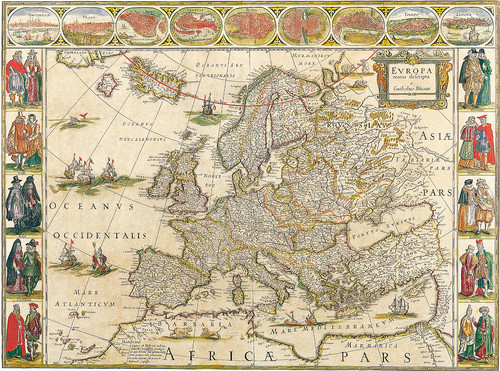 Карта Европы Виллем Блау 1650
