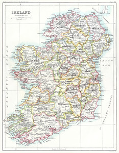 Карта Британских островов из справочника Джон Бартоломью