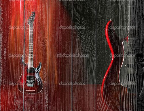 Электрическая гитара в красном дизайне