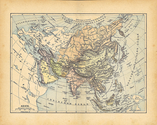 Карта Азии Викторианского периода