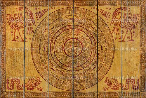 Календарь Майя на древнем пергаменте