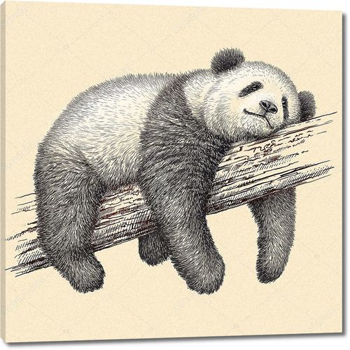 Рисунок панды на дереве