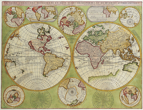 Полярная карта Двойного полушария Винченцо Коронелли 1690
