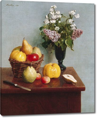 Натюрморт с цветами и фруктами (1866)