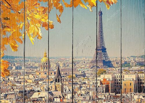 Вид на осенний Париж