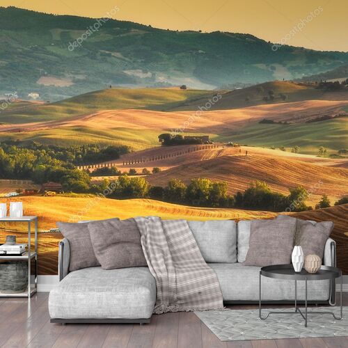 Панорама тосканских полей