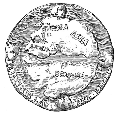 Схема мира на французском медальоне 1461 года