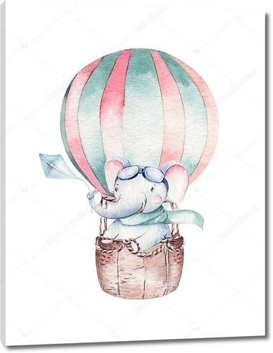 Слоненок путешествует на шаре