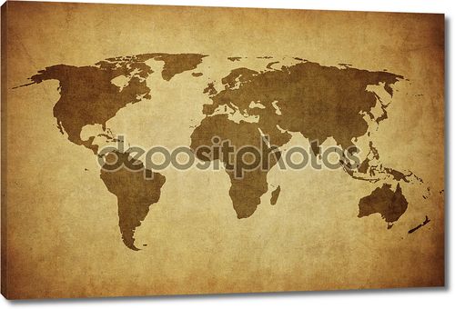 Старинная карта мира