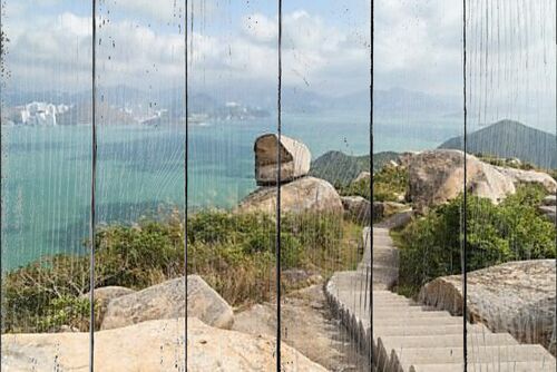 Вид с холма на острове Ламма в Hong Kong