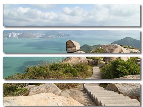 Вид с холма на острове Ламма в Hong Kong