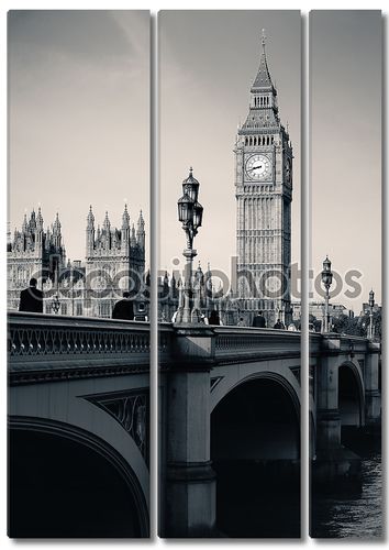 Лондонский горизонт в черно-белом