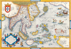 Карта Юго-Восточной Азии Авраам Ортелиус 1590