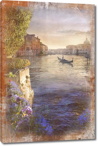 Вид на вечернюю Венецию в рамке