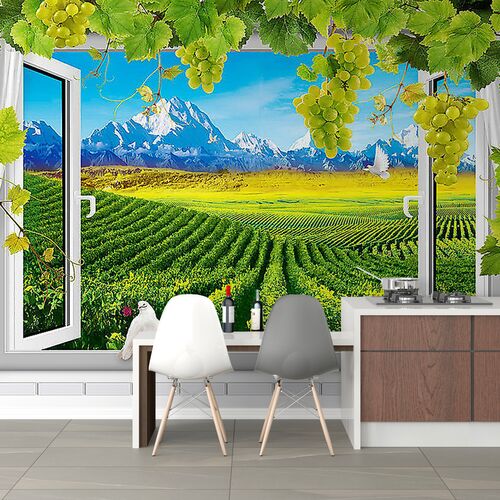 Вид из окна на виноградники
