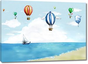 Воздушные шары и корабль