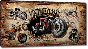 Винтаж классик с мотоциклом