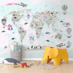 Детская карта мира с русалками