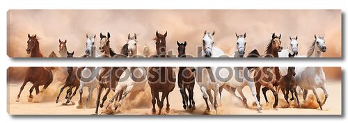Табун лошадей в песчаной буре
