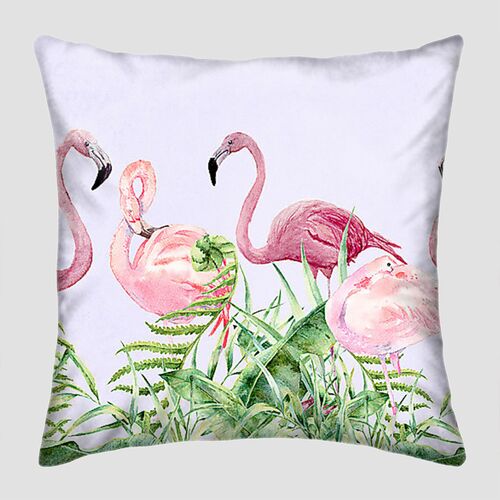 Фламинго с растениями