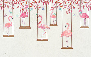 Фламинго на качелях