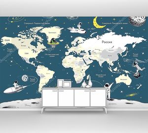 Карта мира на космическую тему