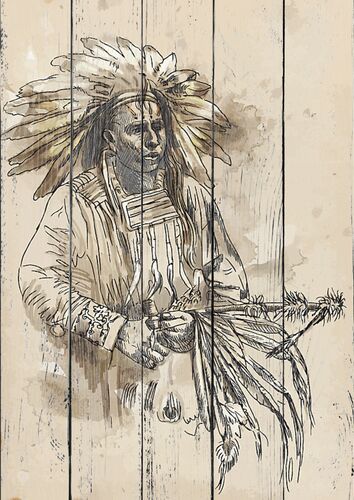 Рисунок молодого индейца
