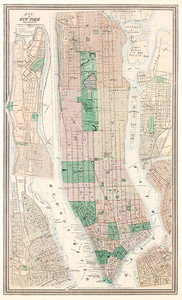 Карта Нью-Йорка и окрестностей 1875 года Мэтью Дриппса