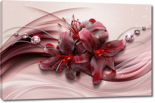 Бордовые бархатные лилии