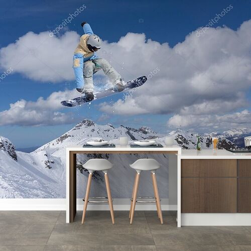 Прыгающий сноубордист