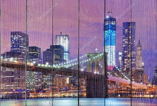 Бруклинский мост с панорамой Манхэттена