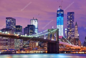 Бруклинский мост с панорамой Манхэттена