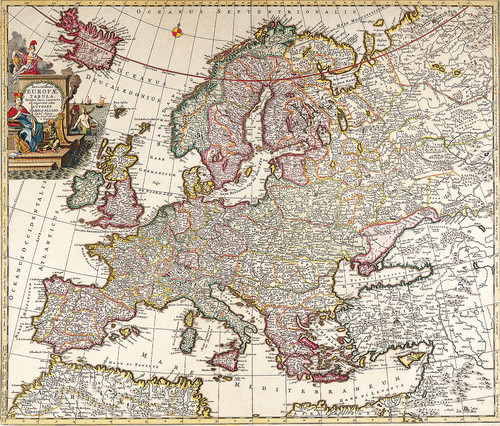Карта Европы Карл Аллард  1700