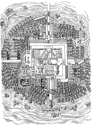 План города Теночитлан, Столица империи Ацтеков, Мексика